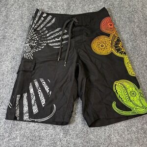 Disney Disneyland Walt‎ Disney World Mickey Mouse Black Board Shorts Men Size 28
